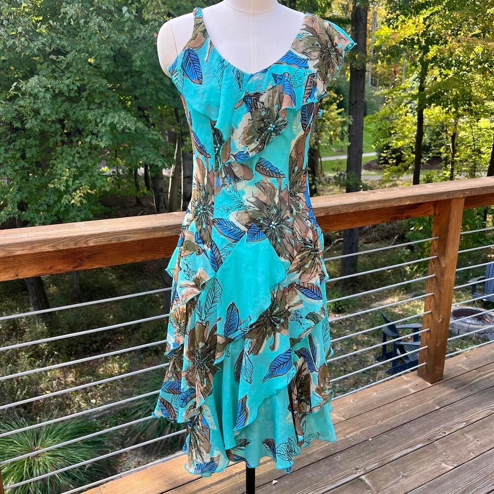 Vintage Blue & Brown Dress